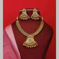 Dhiraj Sales Gold Plated Pota Stone Pearl And Beads Necklace Set