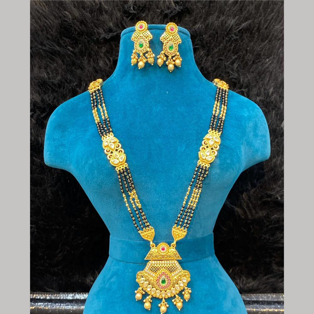 Dhiraj Sales Gold Plated Pota Stone And Beads Mangalsutra