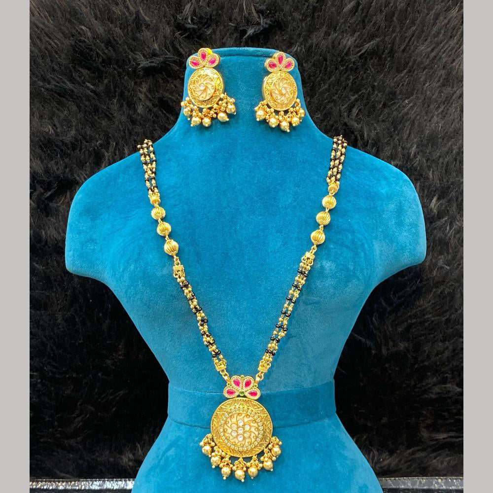 Dhiraj Sales Gold Plated Pota Stone And Beads Mangalsutra