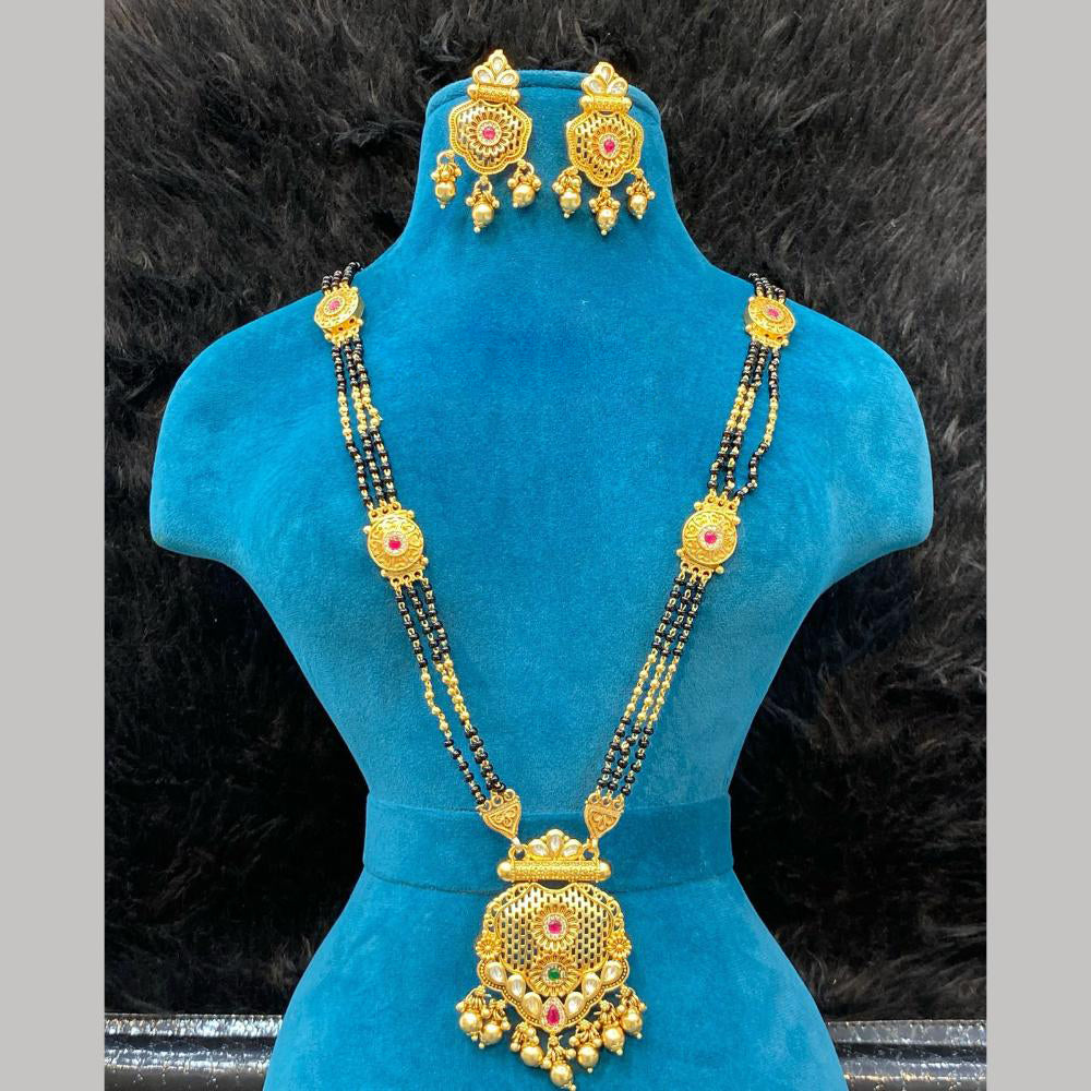 Dhiraj Sales Gold Plated Pota Stone And Beads Mangalsutra