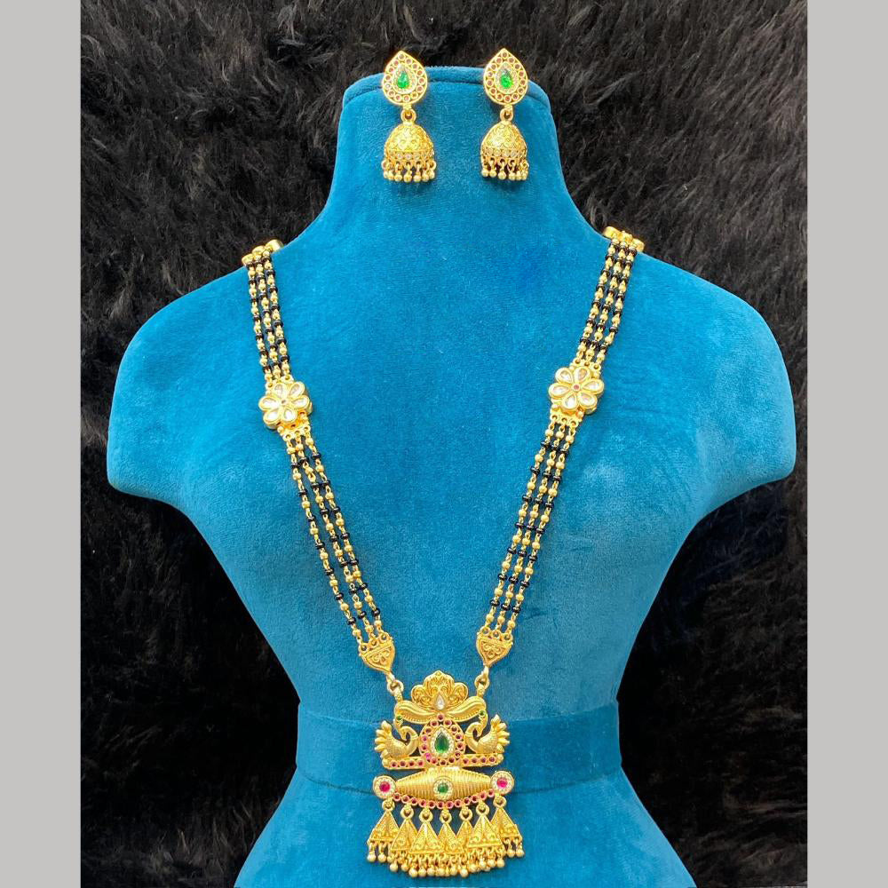 Dhiraj Sales Gold Plated Pota Stone And Beads Mangalsutra