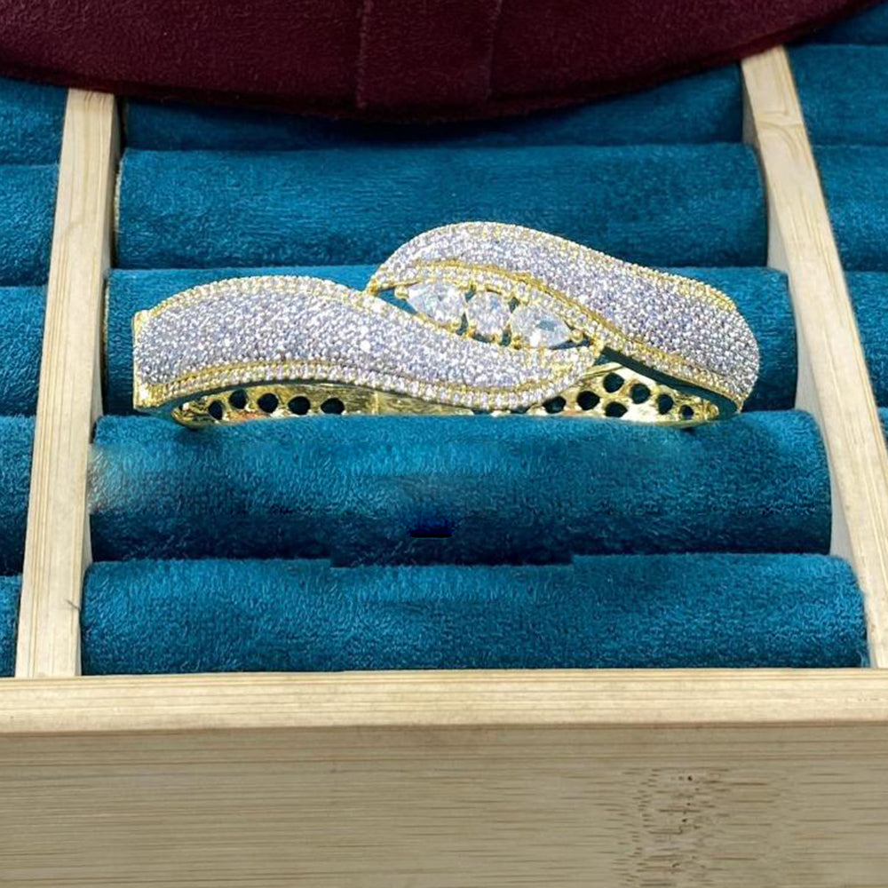 Dhiraj Sales Gold Plated American Diamond Openable Bracelet