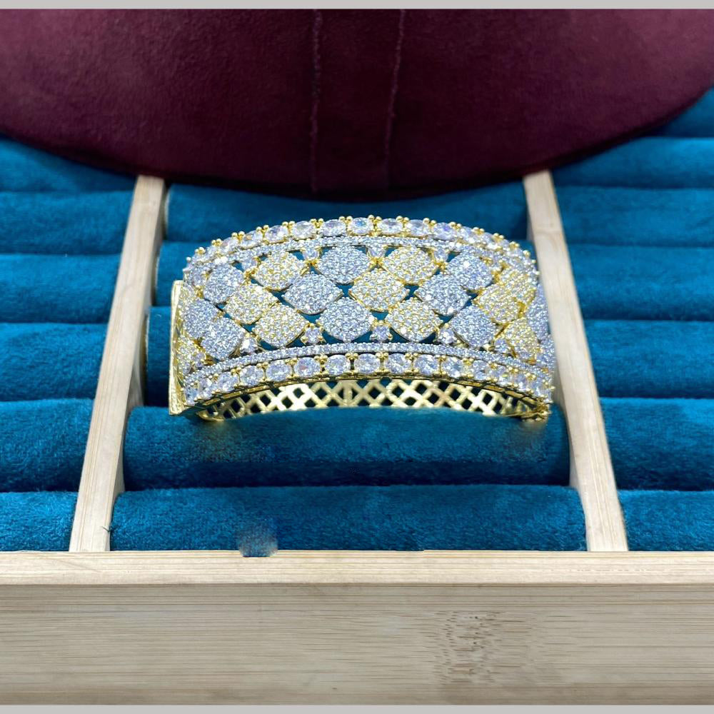 Dhiraj Sales Gold Plated American Diamond Openable Bracelet
