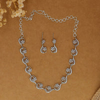 Dhiraj Sales Silver Plated Austrian Stone Necklace Set