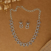 Dhiraj Sales Silver Plated Austrian Stone Necklace Set