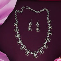 Dhiraj Sales Silver Plated Austrian Stone Necklace Set
