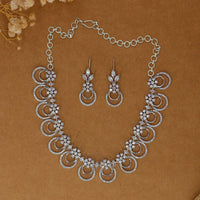 Dhiraj Sales Silver Plated Austrian Stone Necklace Set