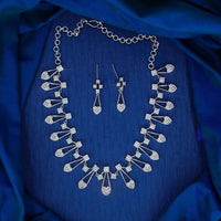 Dhiraj Sales Silver Plated Austrian Stone Necklace Set