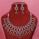 Dhiraj Sales Silver Plated American Diamond Necklace Set