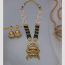 Dhiraj Sales Chopper Gold Plated Pota Stone And Pearl Long Necklace Set