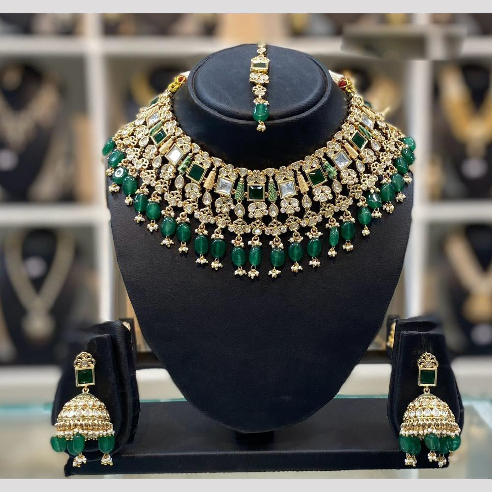 Dhiraj Sales Heritage Inspired Kundan Polki And Beads Necklace Set