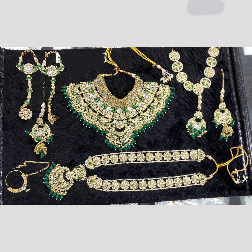 Dhiraj Sales Glamorous Kundan Beads Bridal Necklace Set