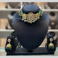 Dhiraj Sales Embellished Pota Stone And Beads Choker Necklace Set