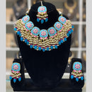 Dhiraj Sales Embellished Kundan And Pearl Meenakari Choker Necklace Set