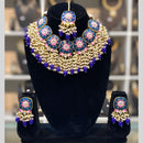 Dhiraj Sales Embellished Kundan And Pearl Meenakari Choker Necklace Set