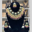 Dhiraj Sales Embellished Kundan And Pearl Meenakari Choker Necklace Set