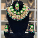 Dhiraj Sales Embellished Kundan And Pearl Meenakari Choker Necklace Set