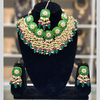 Dhiraj Sales Embellished Kundan And Pearl Meenakari Choker Necklace Set