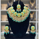 Dhiraj Sales Embellished Kundan And Pearl Meenakari Choker Necklace Set