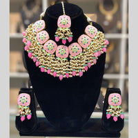 Dhiraj Sales Embellished Kundan And Pearl Meenakari Choker Necklace Set