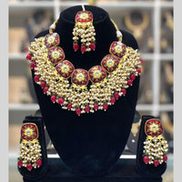 Dhiraj Sales Embellished Kundan And Pearl Meenakari Choker Necklace Set