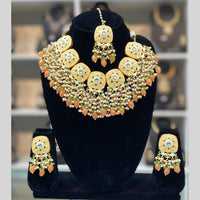 Dhiraj Sales Embellished Kundan And Pearl Meenakari Choker Necklace Set