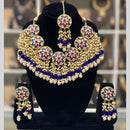 Dhiraj Sales Embellished Kundan And Pearl Meenakari Choker Necklace Set