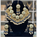 Dhiraj Sales Embellished Kundan And Pearl Meenakari Choker Necklace Set