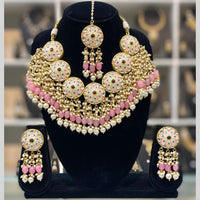 Dhiraj Sales Embellished Kundan And Pearl Meenakari Choker Necklace Set