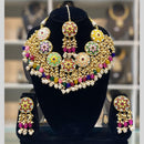 Dhiraj Sales Embellished Kundan And Pearl Meenakari Choker Necklace Set