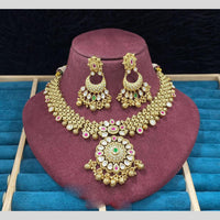 Dhiraj Sales Antique Finish Pota Stone Necklace Set