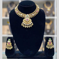 Dhiraj Sales Antique Finish Pota Stone Necklace Set