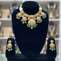 Dhiraj Sales Antique Finish Jewelry Set with Pota And Pearl Accents