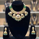 Dhiraj Sales Antique Finish Jewelry Set with Pota And Pearl Accents