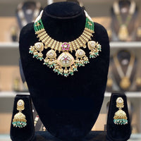 Dhiraj Sales Antique Finish Jewelry Set with Pota And Pearl Accents