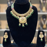 Dhiraj Sales Antique Finish Jewelry Set with Pota And Pearl Accents