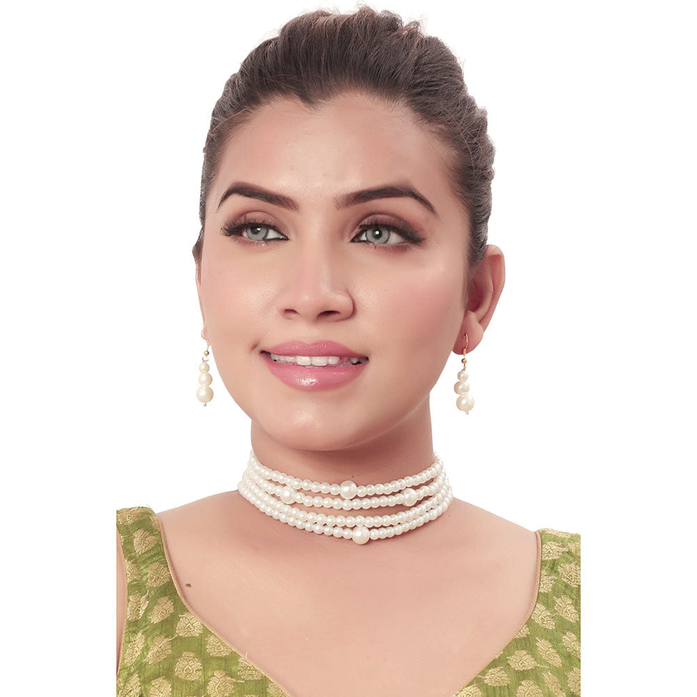 Siddhi Collection Pearl Choker Necklace Set