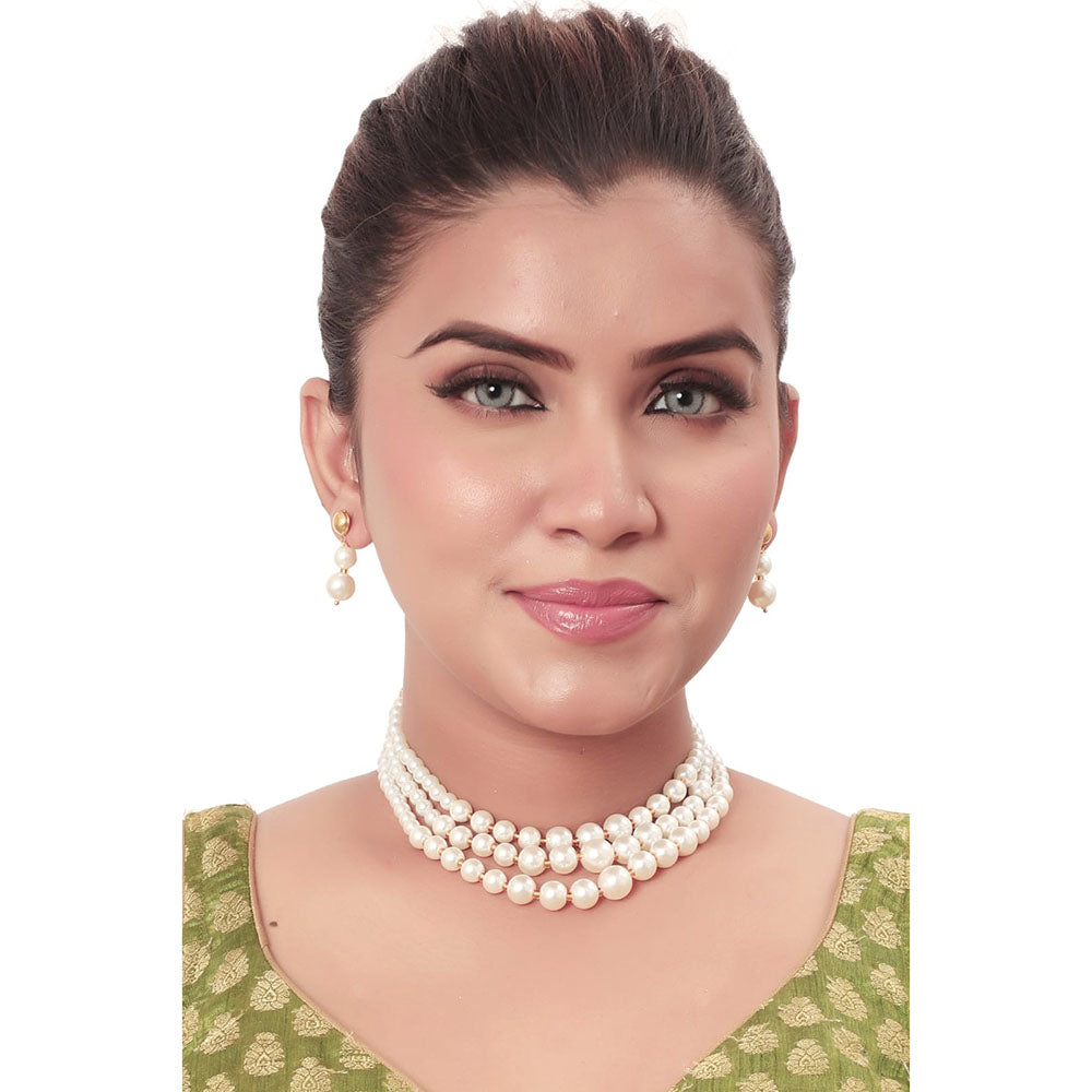 Siddhi Collection Pearl Choker Necklace Set