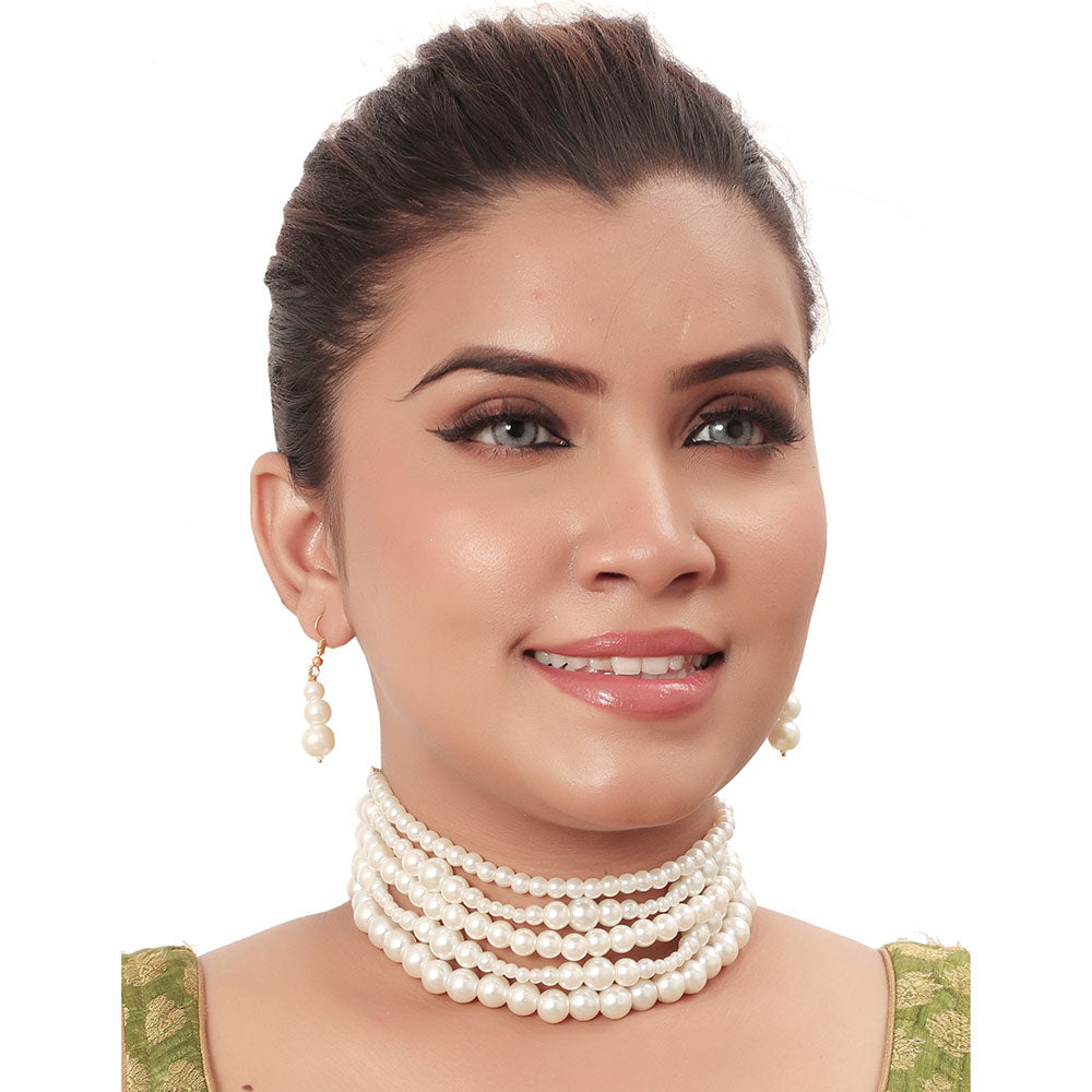 Siddhi Collection Pearl Choker Necklace Set