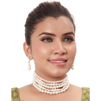 Siddhi Collection Pearl Choker Necklace Set