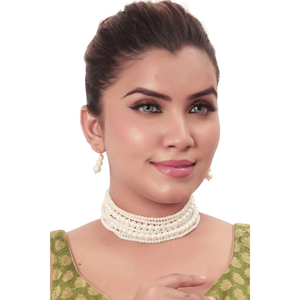 Siddhi Collection Pearl Choker Necklace Set