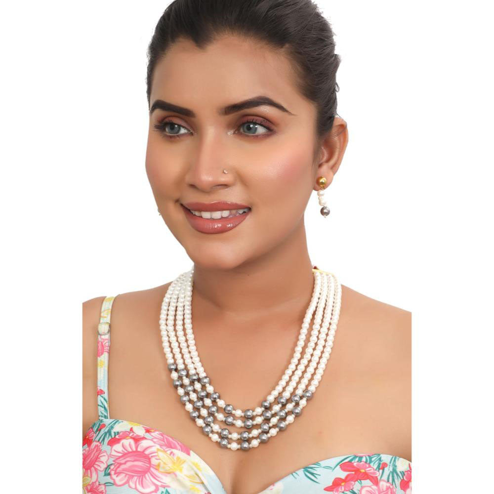 Siddhi Collection Pearl Multi Layer Necklace Set