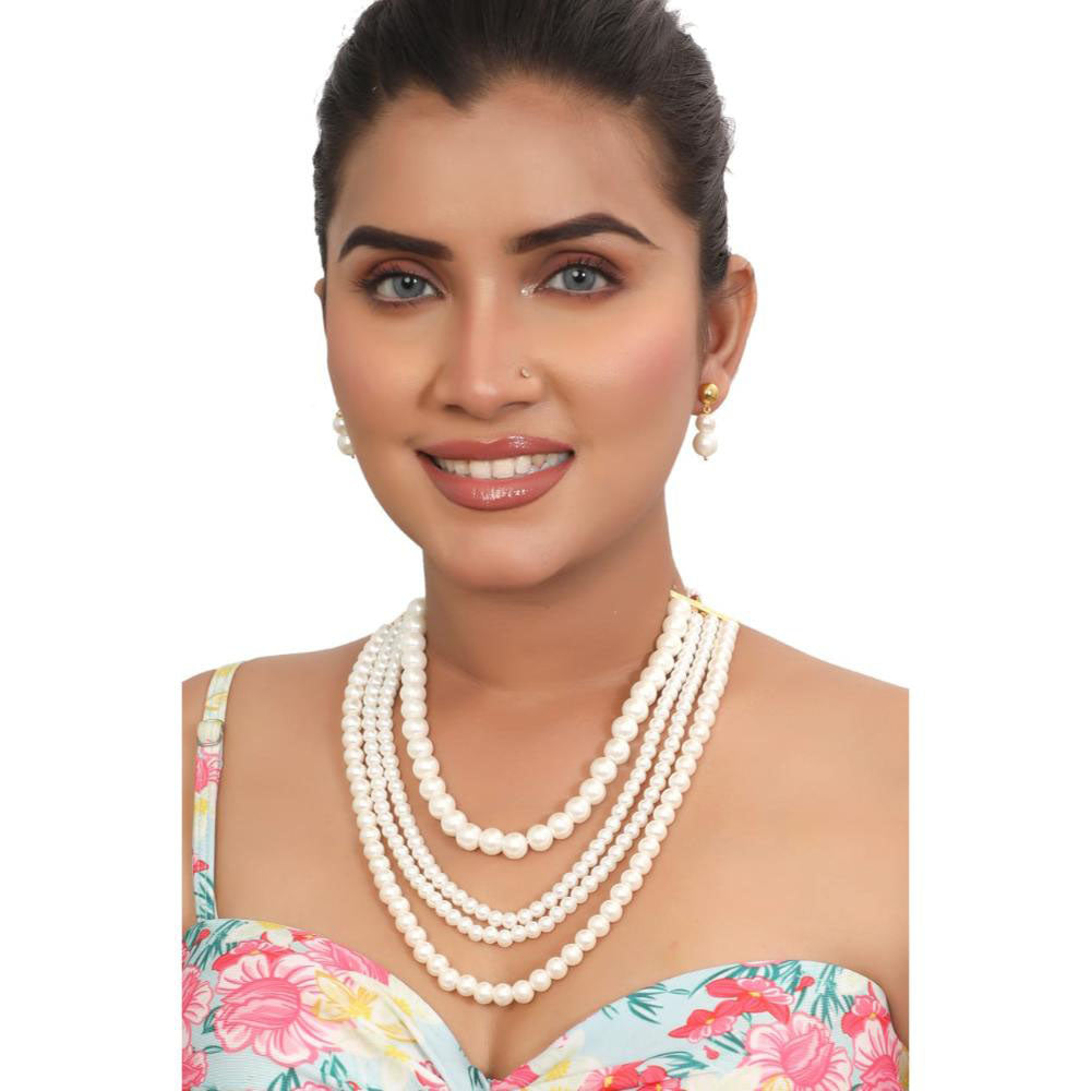 Siddhi Collection Pearl Multi Layer Necklace Set