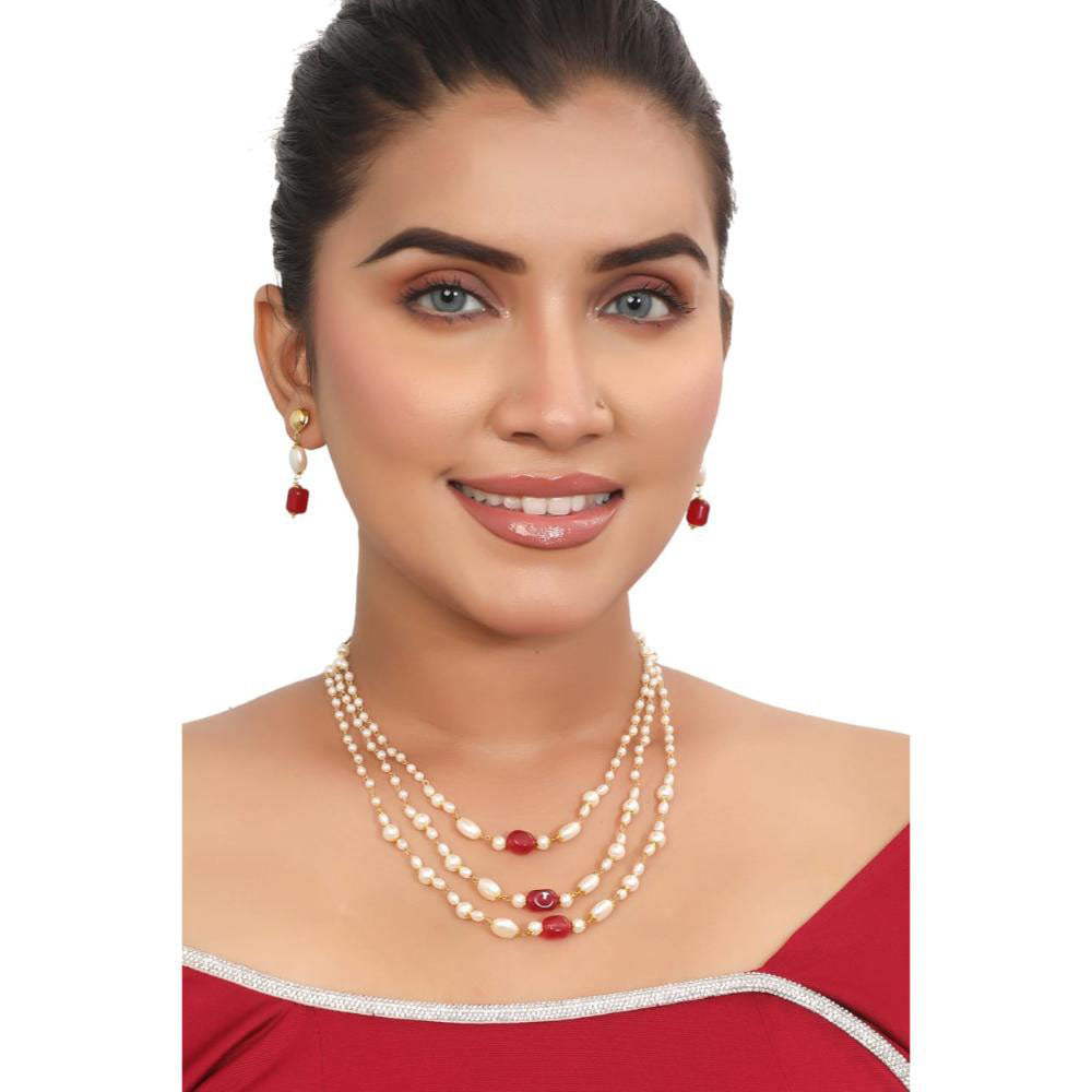 Siddhi Collection Pearl Multi Layer Necklace Set