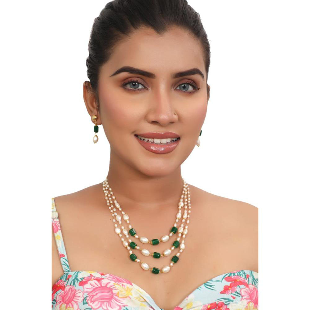 Siddhi Collection Pearl Multi Layer Necklace Set
