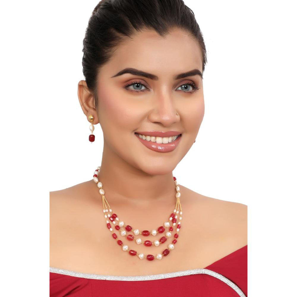 Siddhi Collection Pearl Multi Layer Necklace Set