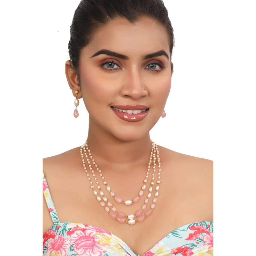 Siddhi Collection Pearl Multi Layer Necklace Set