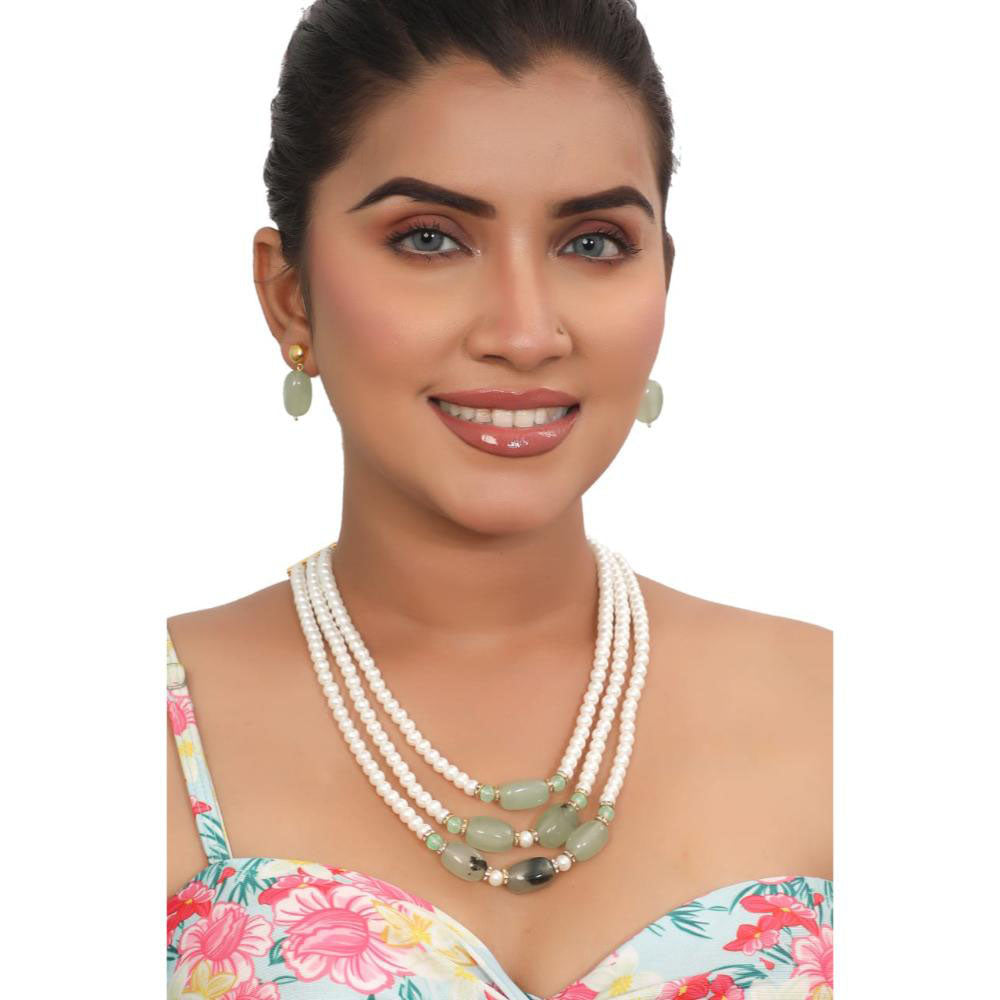 Siddhi Collection Pearl Multi Layer Necklace Set