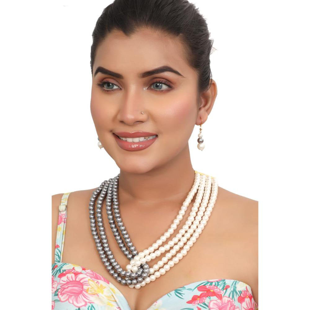 Siddhi Collection Pearl Multi Layer Necklace Set