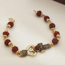 Khodiyar Gold Plated Rudraksh Bead Bracelet